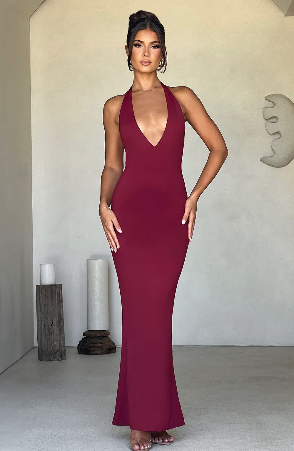 Robe longue Harmonia - Bordeaux