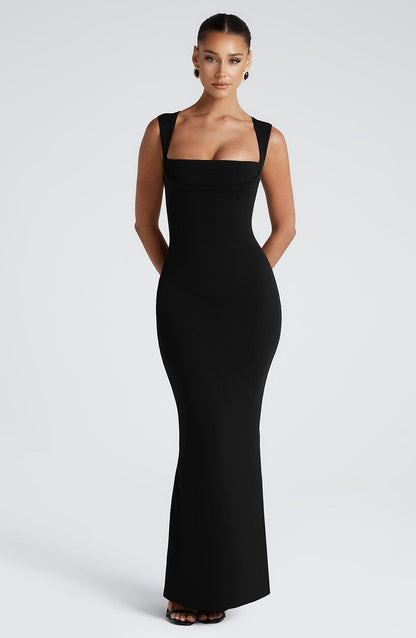 Robe longue Helena - Noir