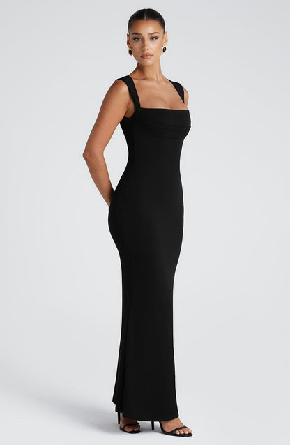 Robe longue Helena - Noir