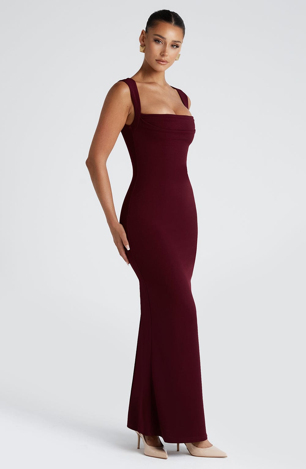 Robe longue Helena - Laque cerise