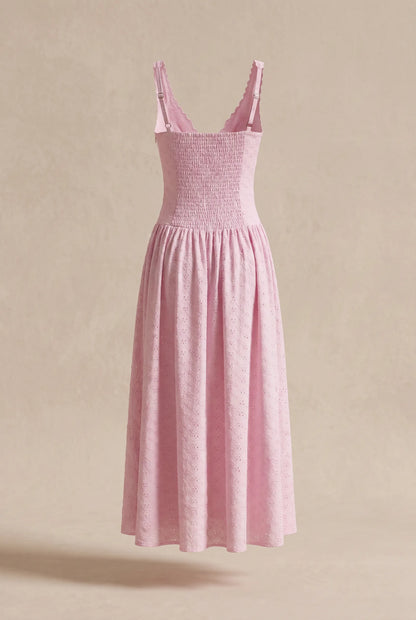 Althea Robe Mi-Longue - Rose Camélia