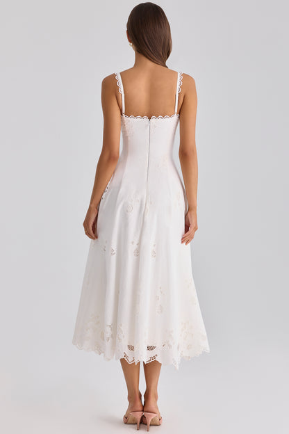 Ombeline Robe Mi-Longue Blanc