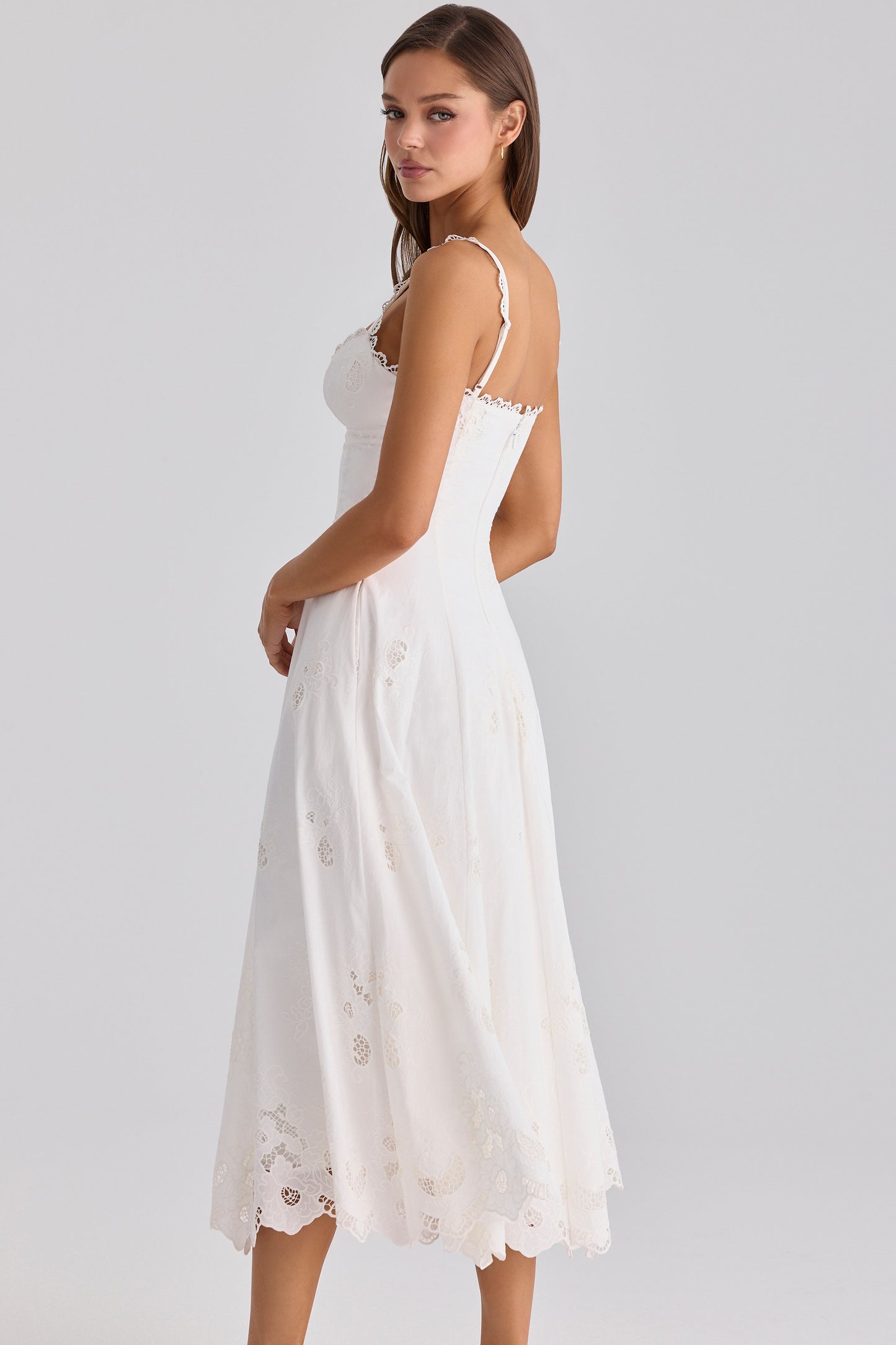 Ombeline Robe Mi-Longue Blanc