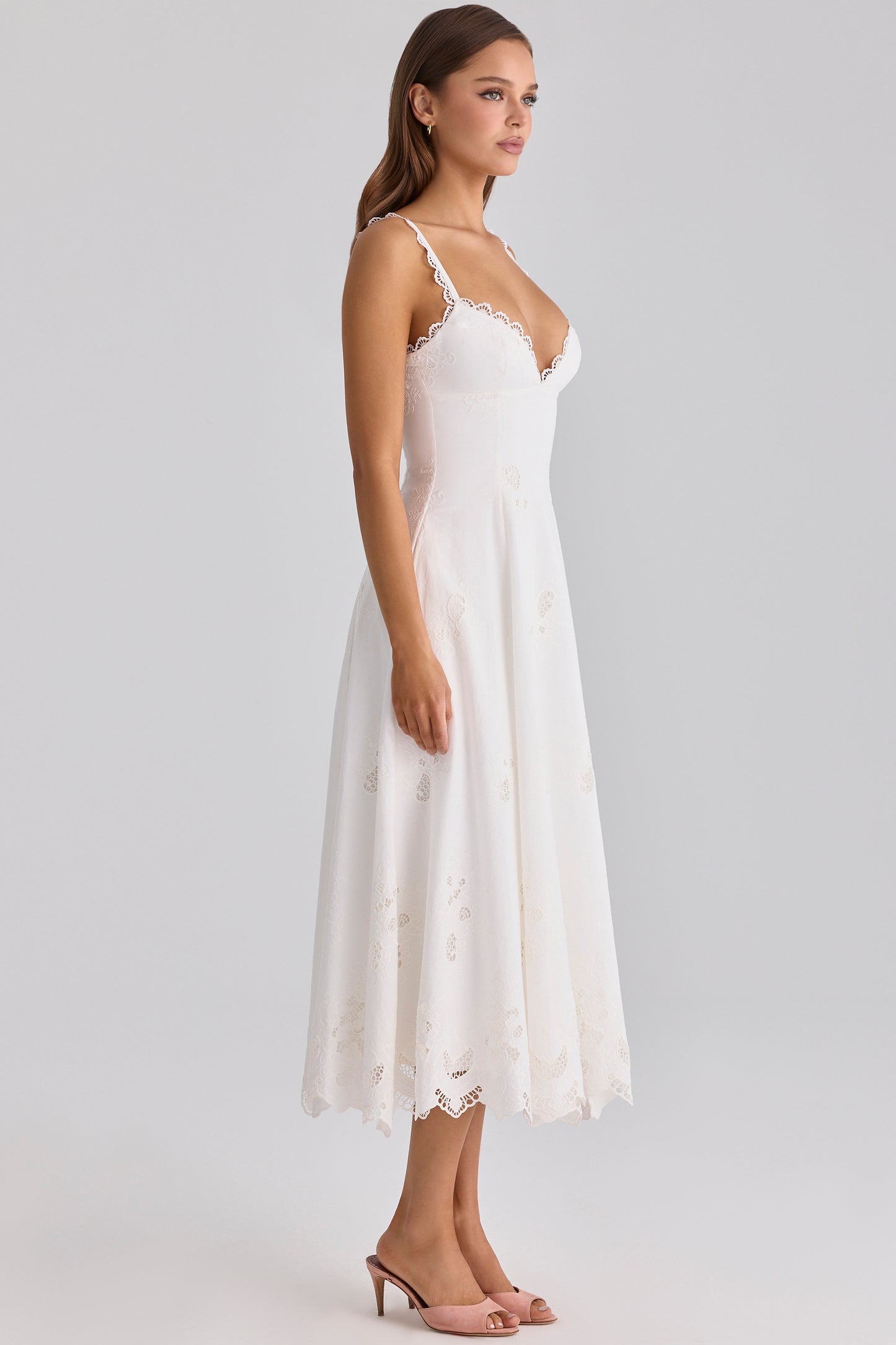 Ombeline Robe Mi-Longue Blanc