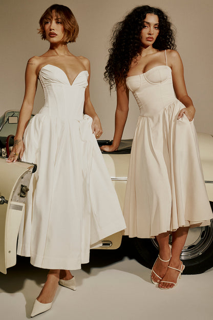Apolline Robe Mi-Longue Blanc