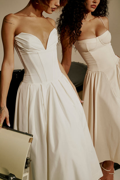 Apolline Robe Mi-Longue Blanc
