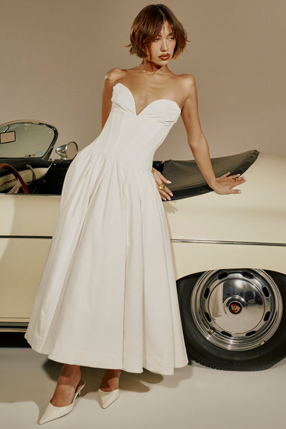 Apolline Robe Mi-Longue Blanc