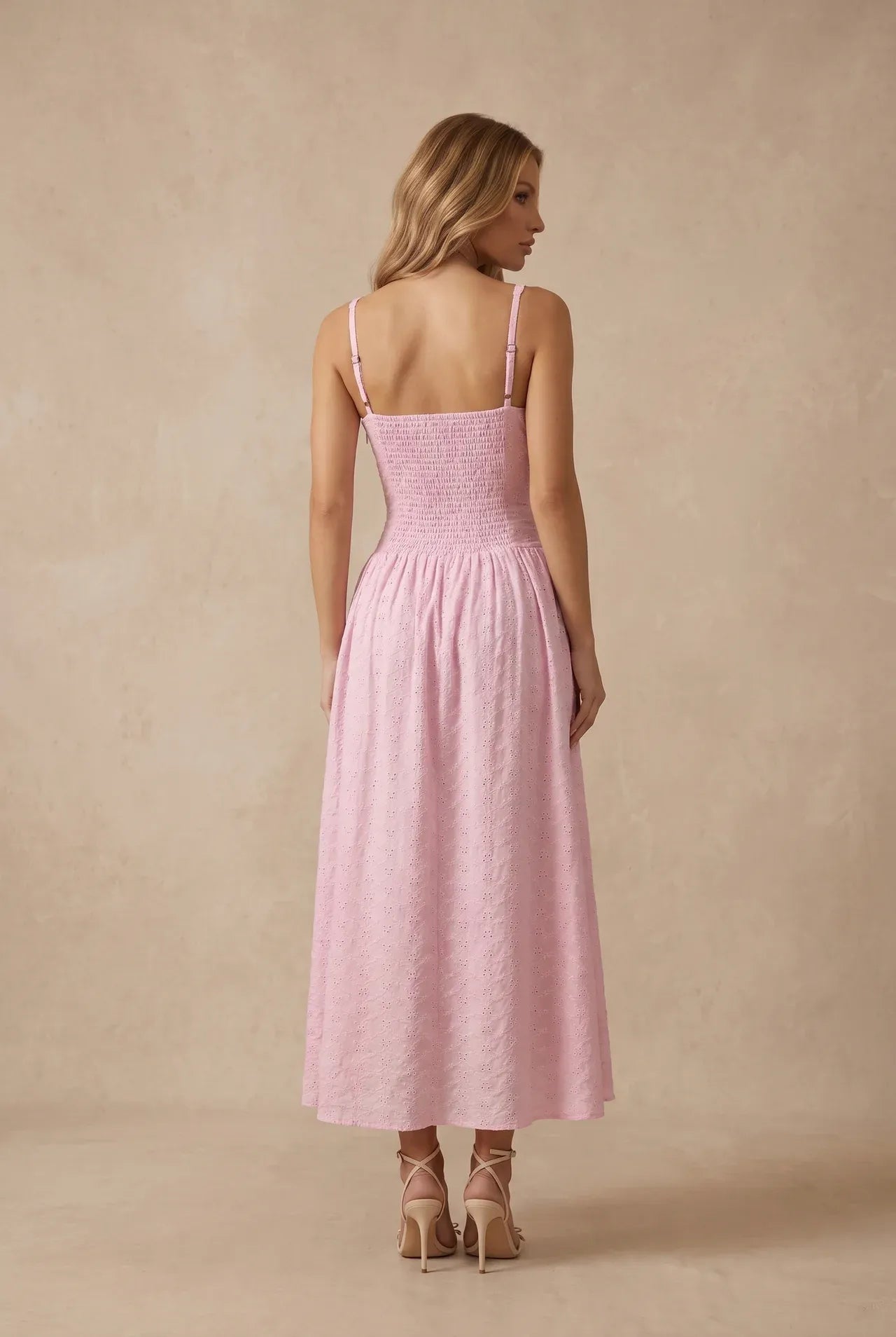 Althea Robe Mi-Longue - Rose Camélia