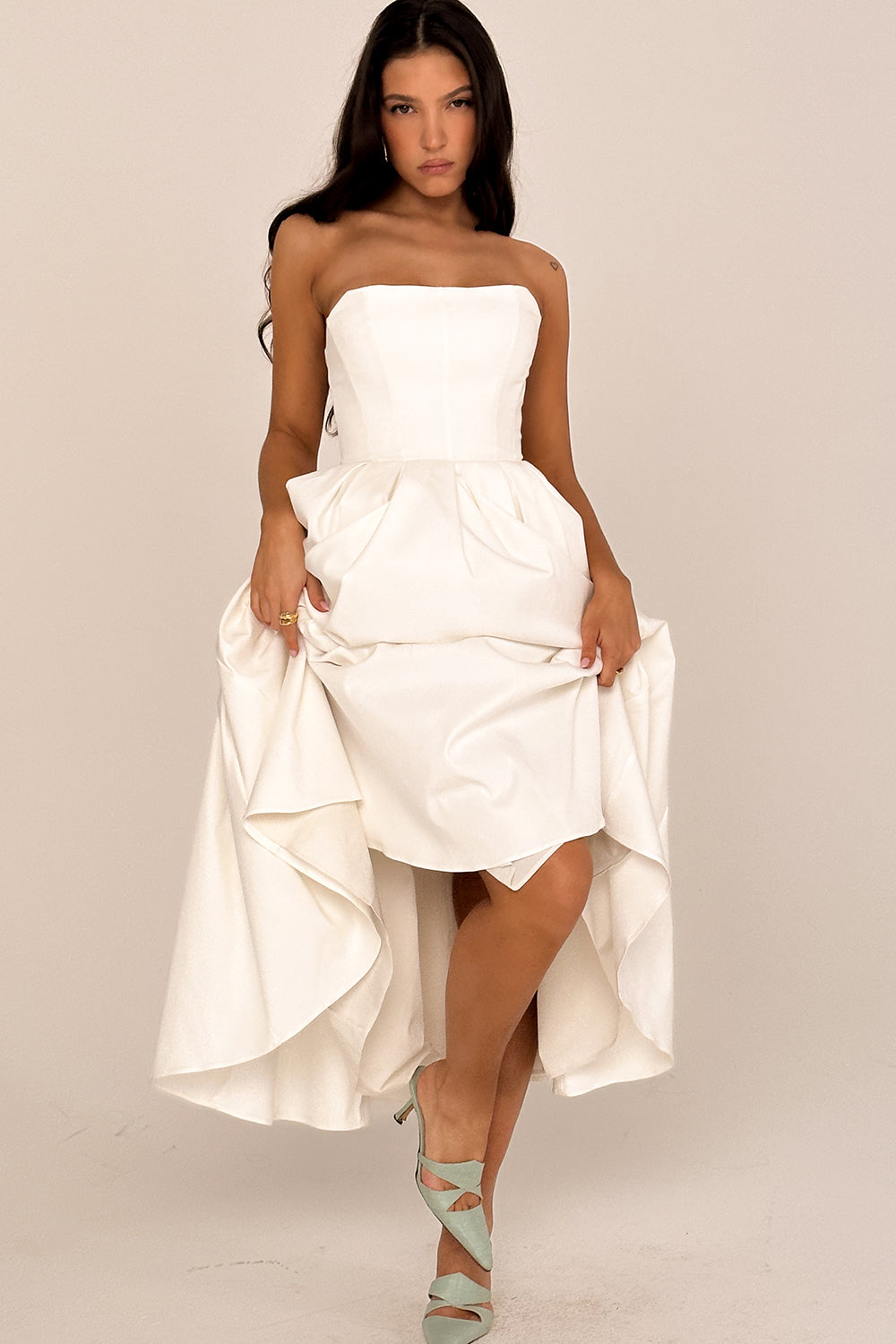 Capucine Robe Mi-Longue Blanc