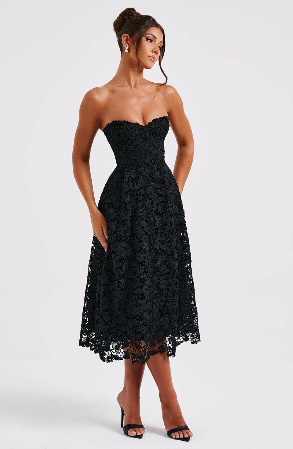 Robe mi-longue Ishani - Noir