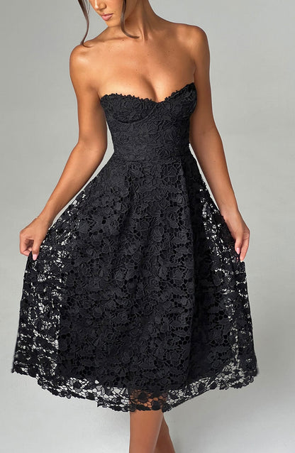 Robe mi-longue Ishani - Noir