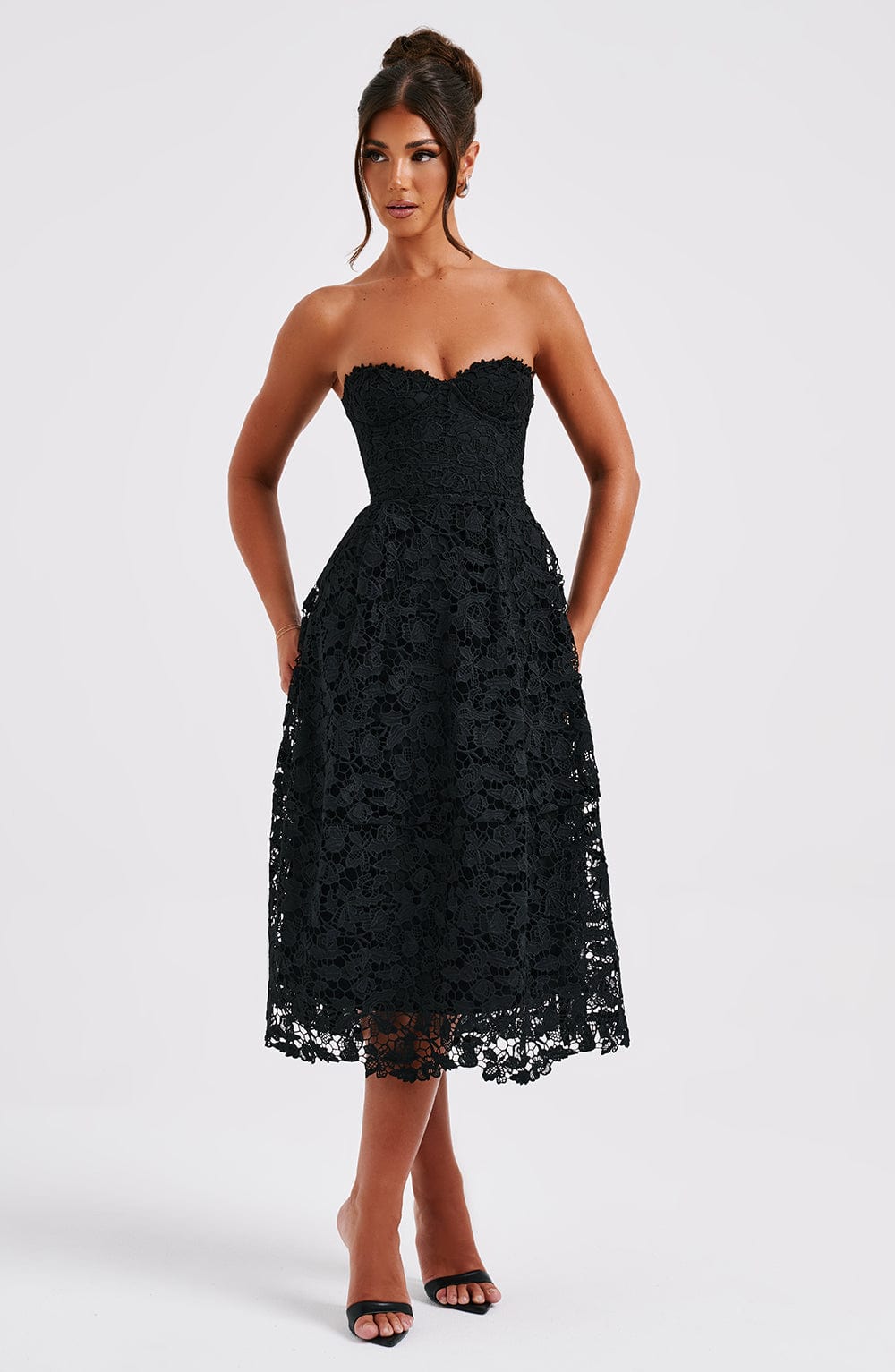 Robe mi-longue Ishani - Noir