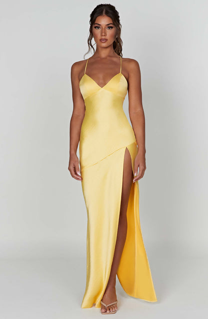 Robe longue Isobel - Citron