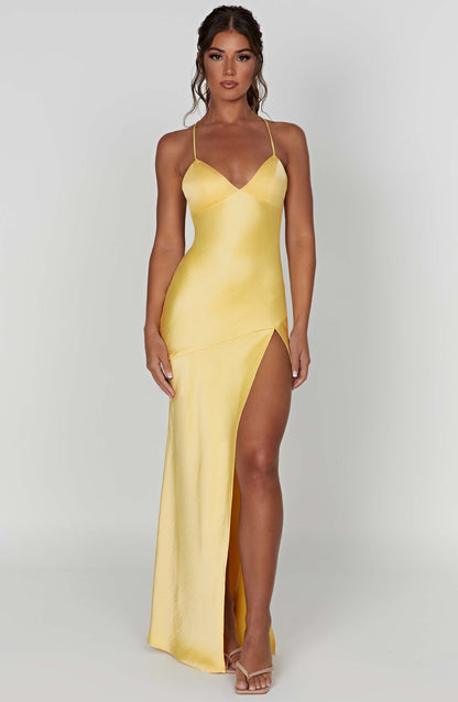 Robe longue Isobel - Citron