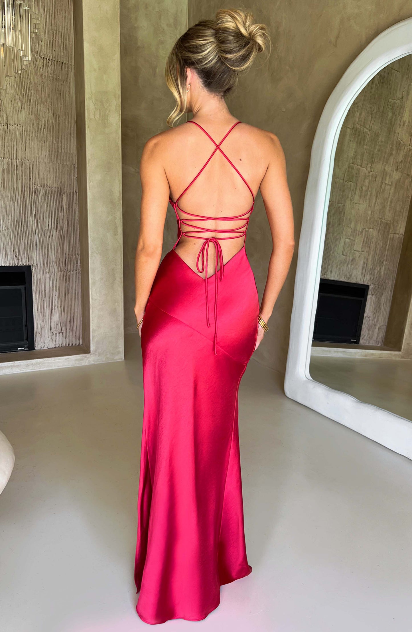 Robe longue Isobel - Rouge