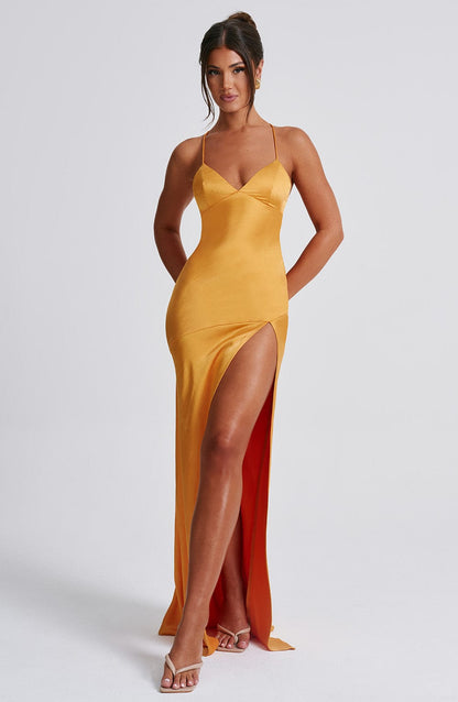 Robe longue Isobel - Mandarine