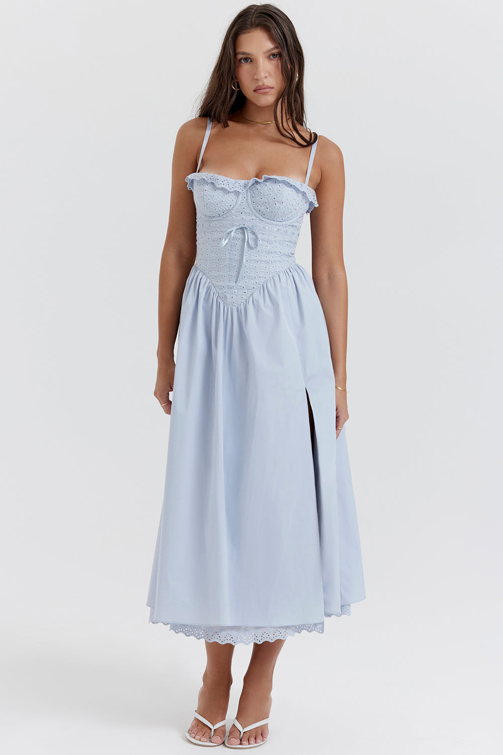 Azélie Robe Mi-Longue Bleu Clair