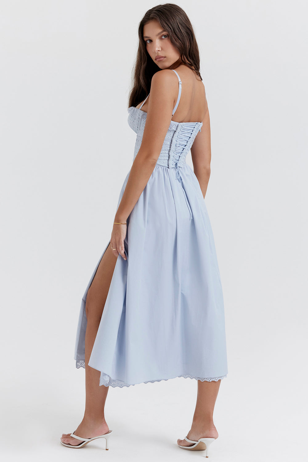 Azélie Robe Mi-Longue Bleu Clair