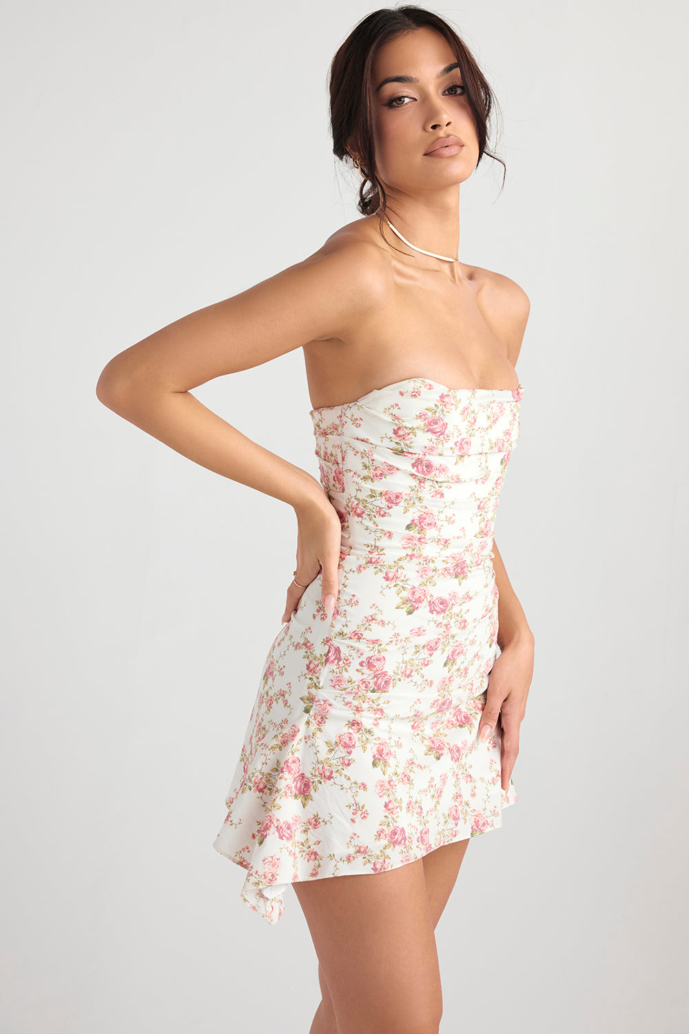 Sixtine Robe Courte Rose Imprimé
