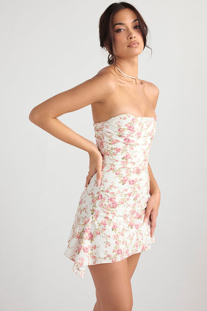 Sixtine Robe Courte Rose Imprimé