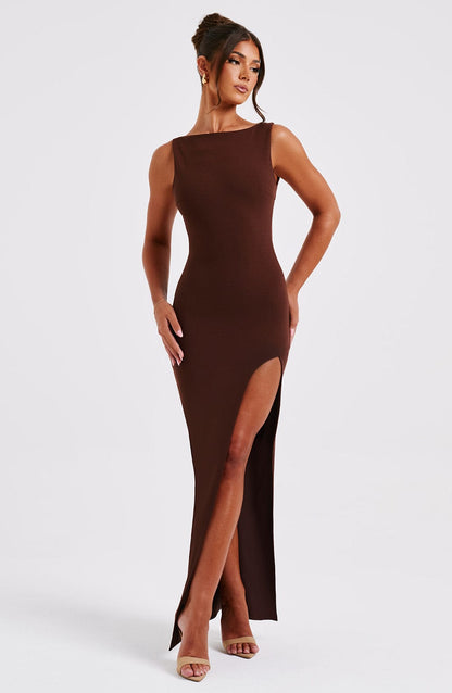 Robe longue Kassandra - Chocolat