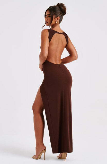 Robe longue Kassandra - Chocolat