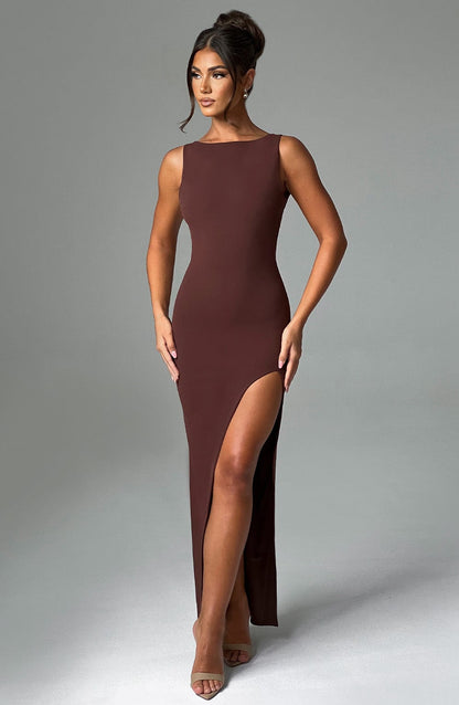 Robe longue Kassandra - Chocolat