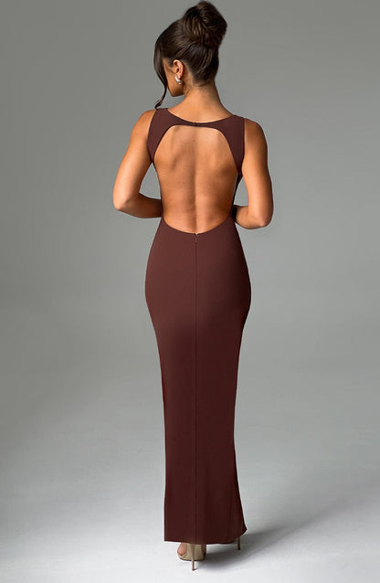 Robe longue Kassandra - Chocolat