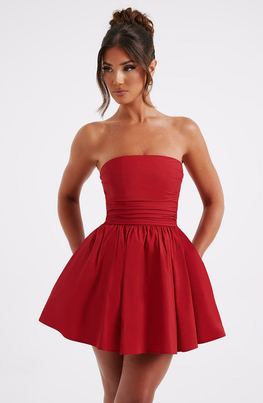 Robe courte Katrina - Rouge