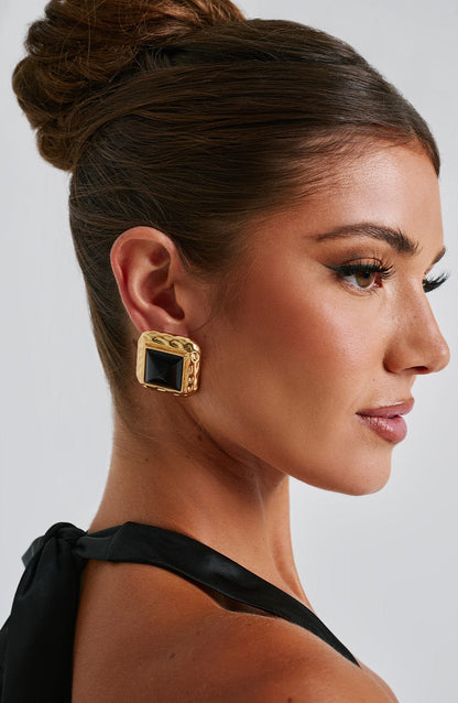 Kennedy Earrings - Black/Gold