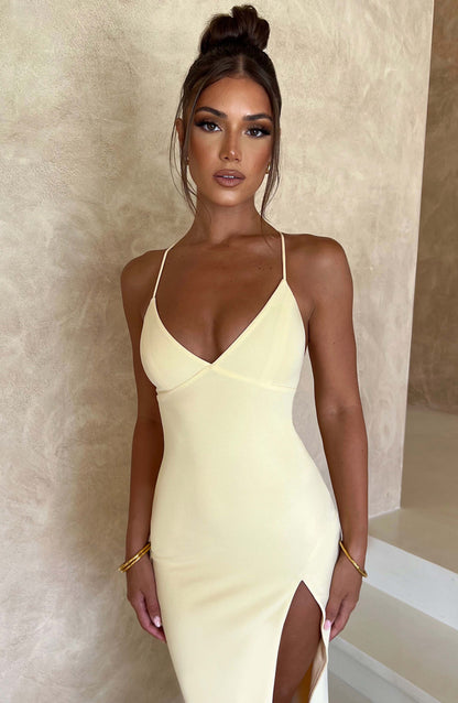 Robe mi-longue Kiana - Citron