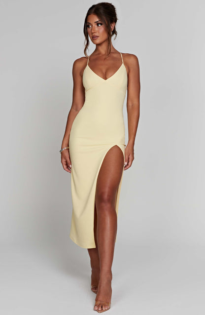 Robe mi-longue Kiana - Citron