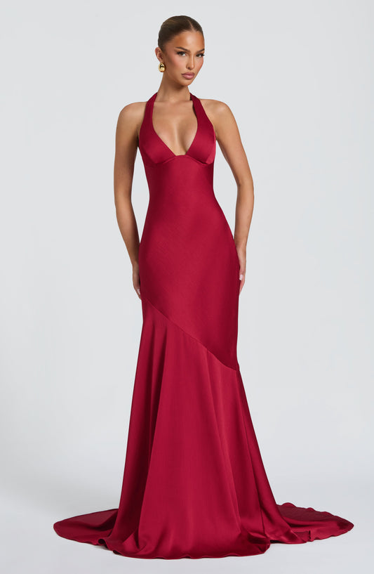 Kirsten Robe Longue - Rouge Baie