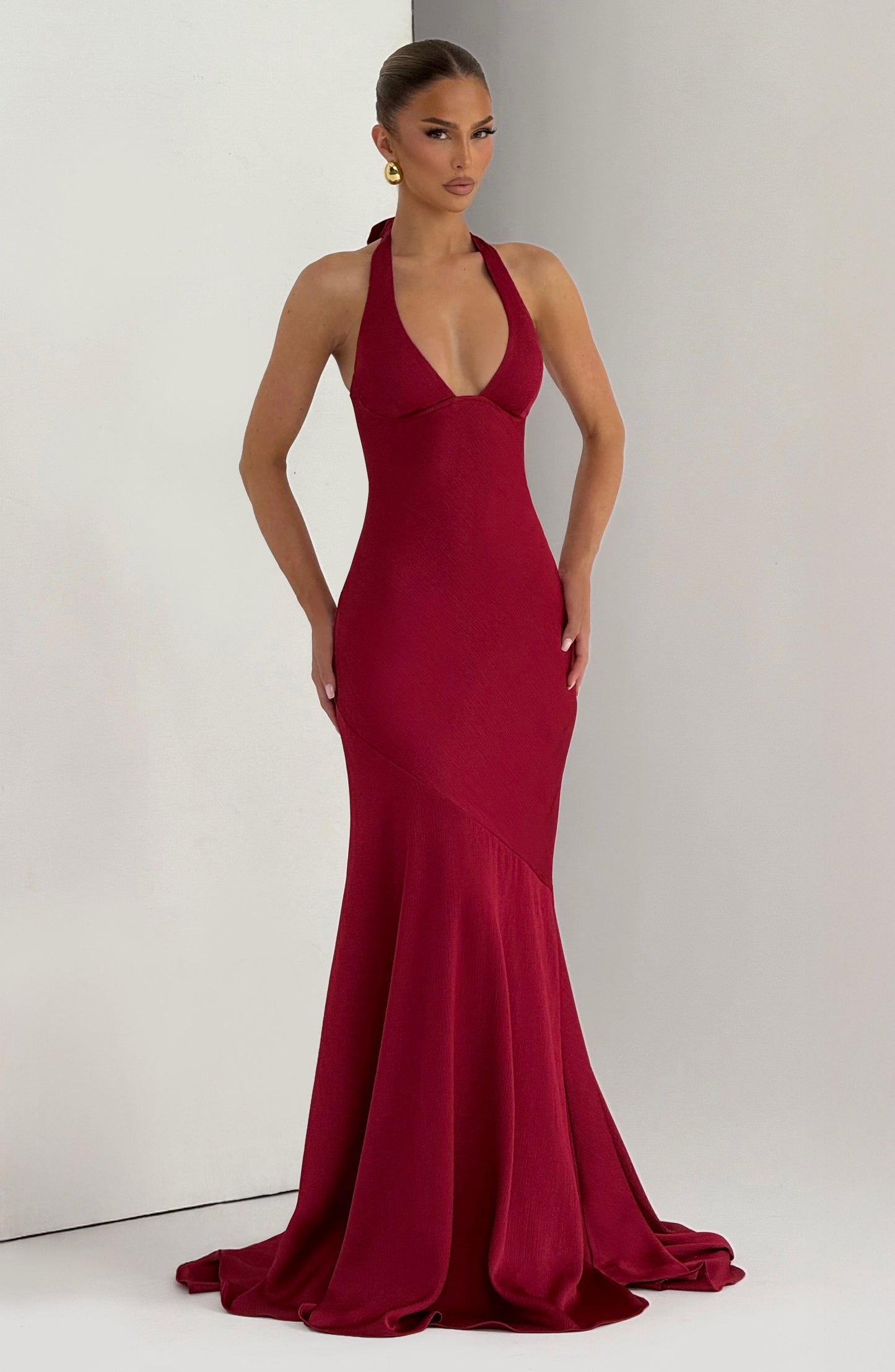 Kirsten Robe Longue - Rouge Baie