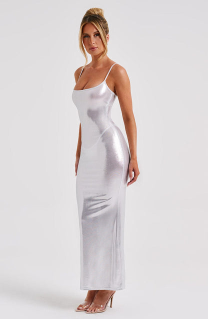 Robe longue Kyranni - Argent