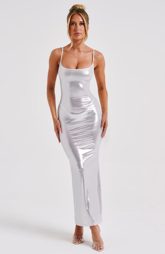 Robe longue Kyranni - Argent