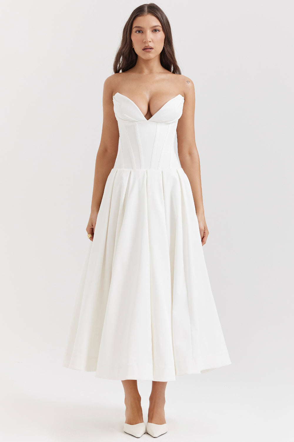 Apolline Robe Mi-Longue Blanc