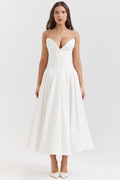 Apolline Robe Mi-Longue Blanc