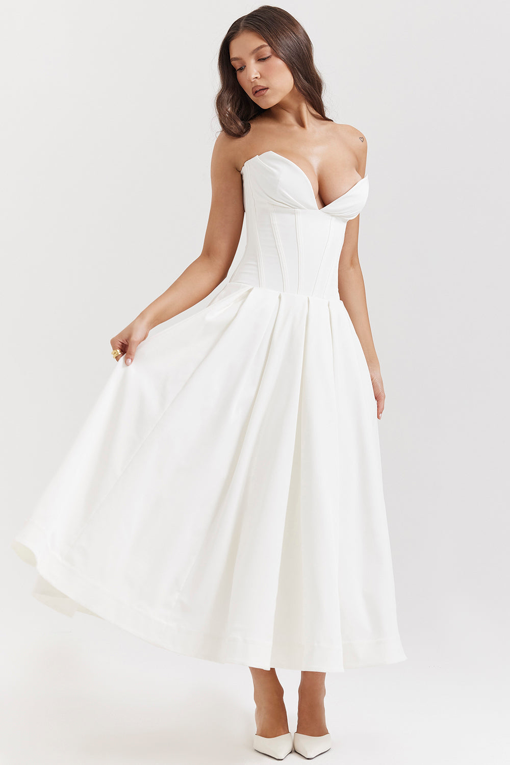 Apolline Robe Mi-Longue Blanc