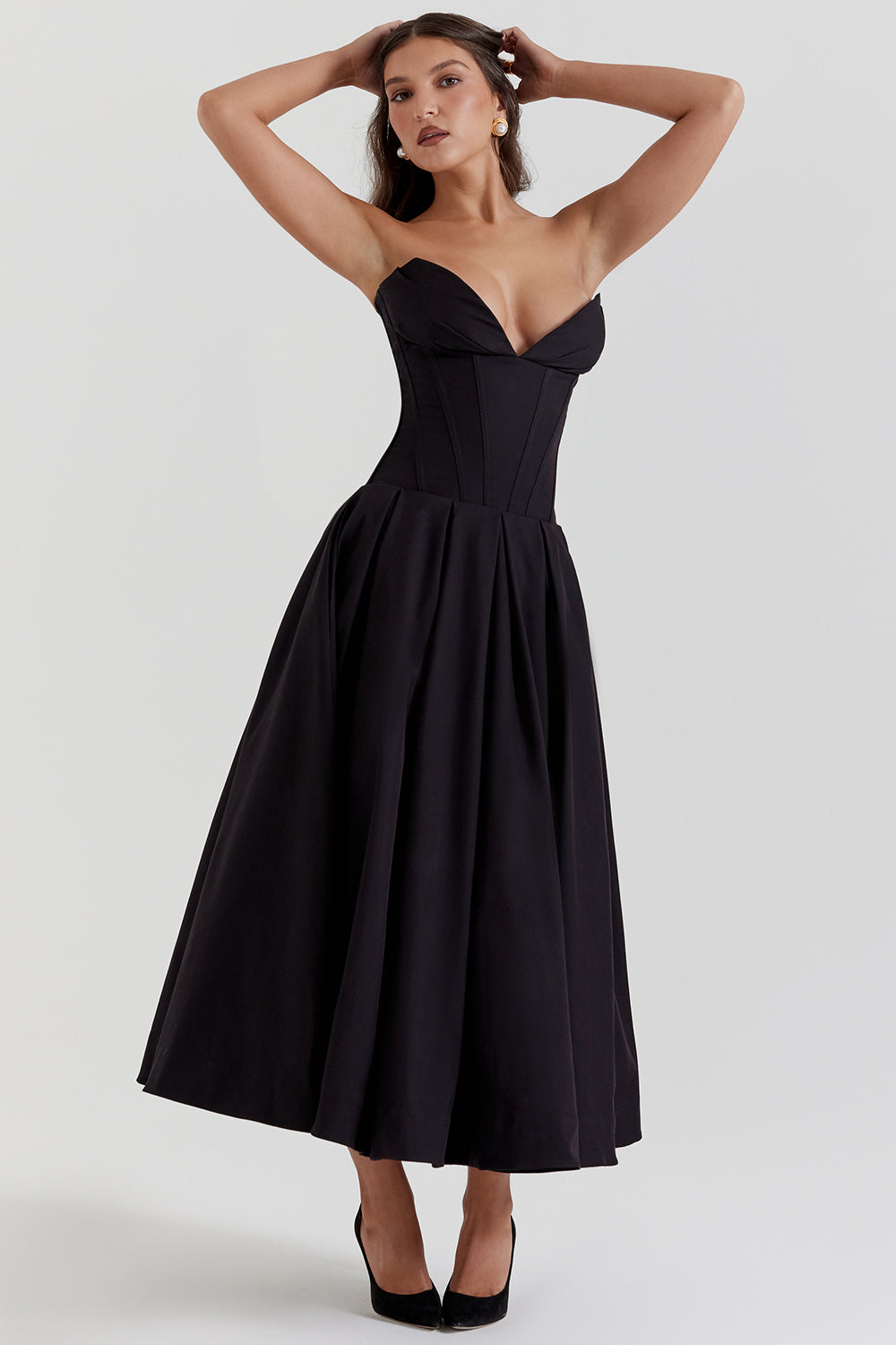 Apolline Robe Mi-Longue Noir