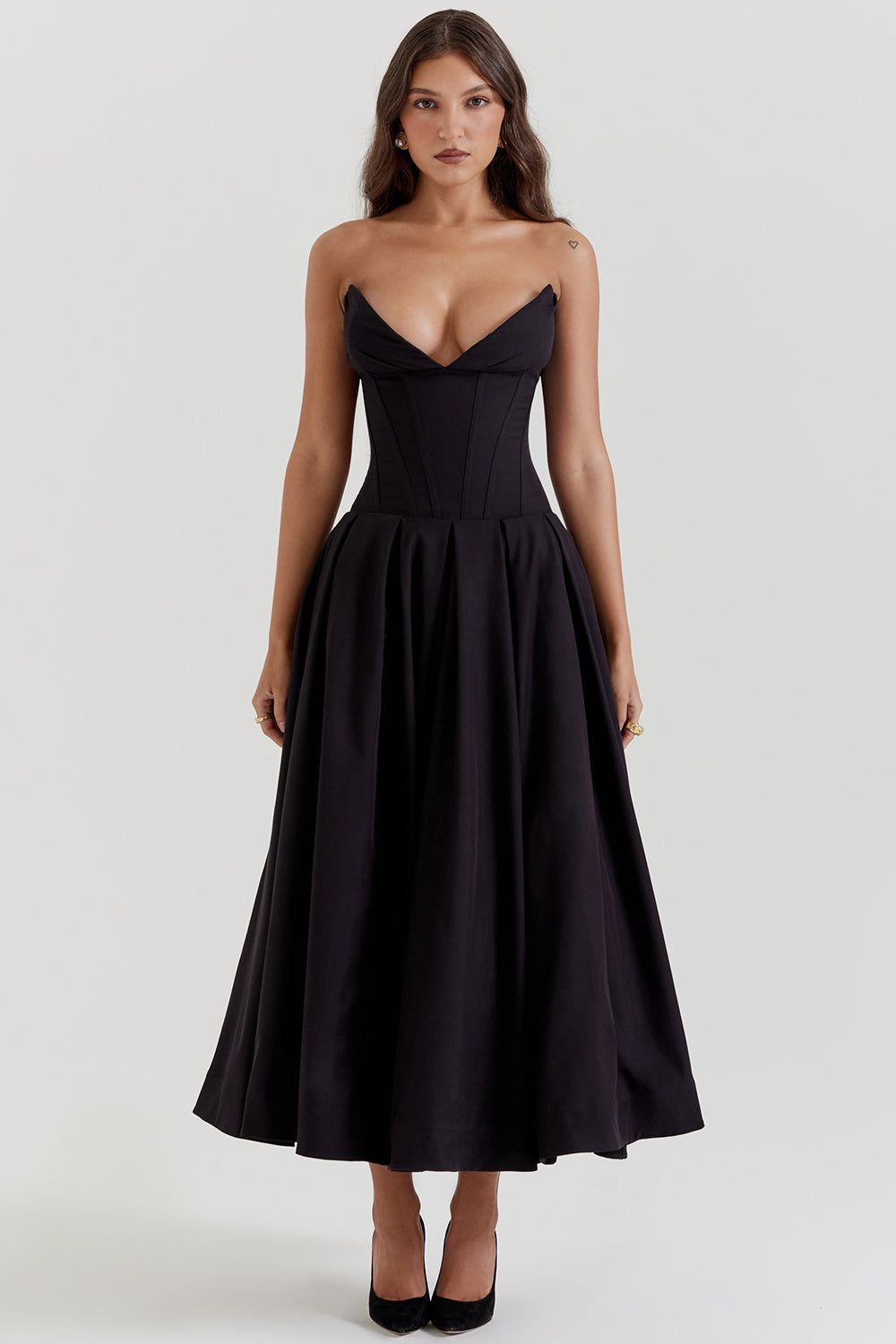 Apolline Robe Mi-Longue Noir