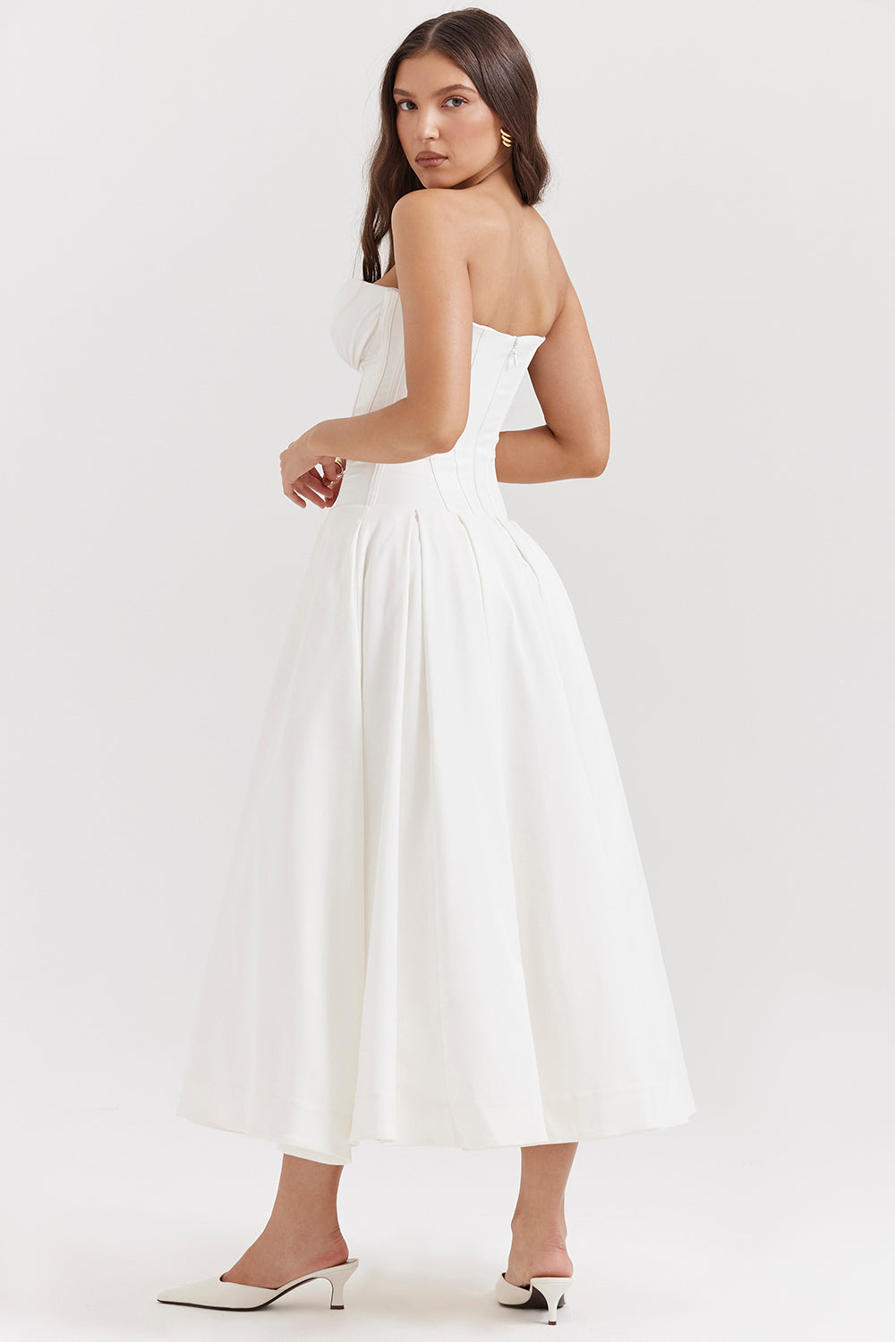 Apolline Robe Mi-Longue Blanc