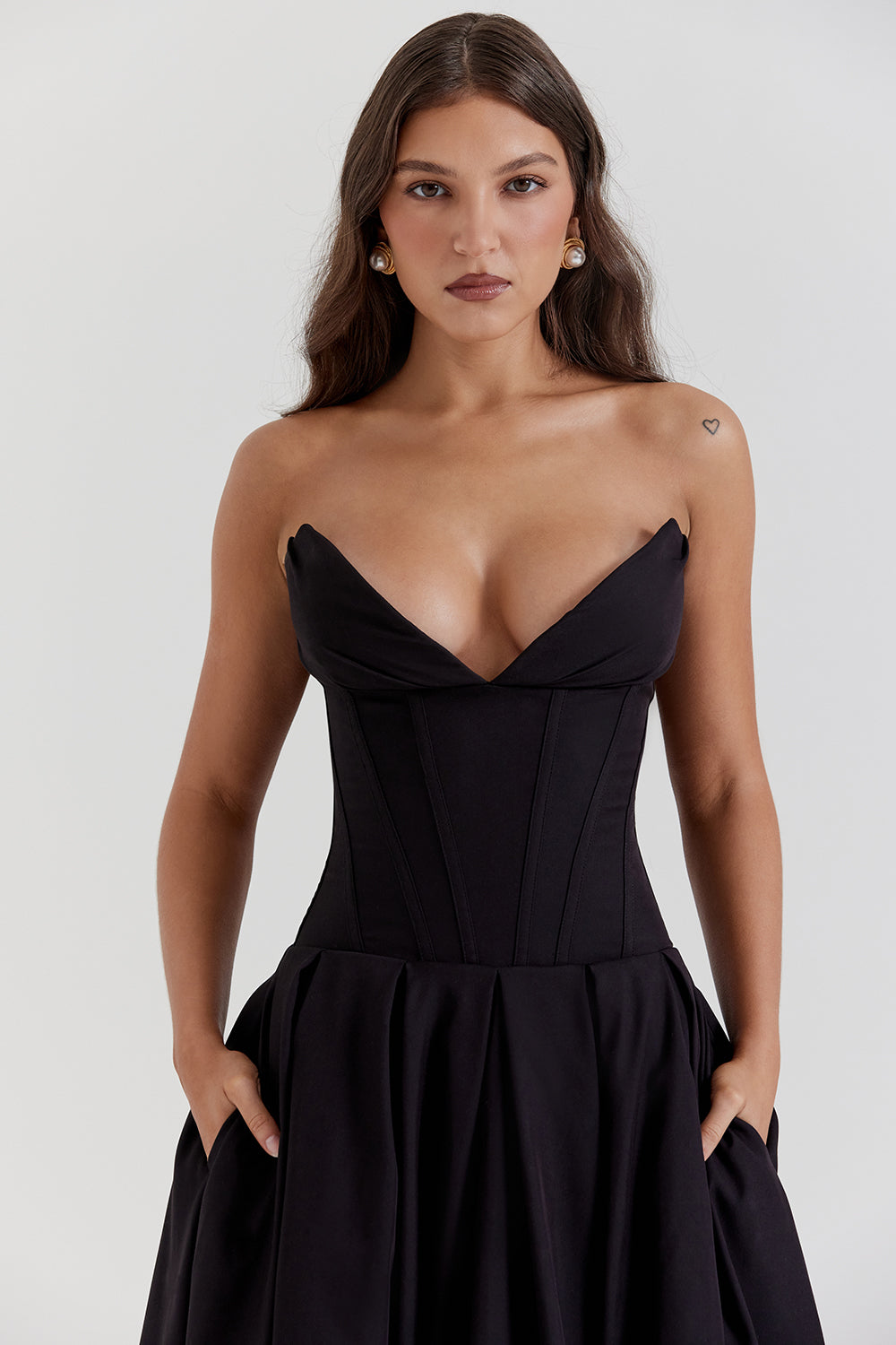 Apolline Robe Mi-Longue Noir