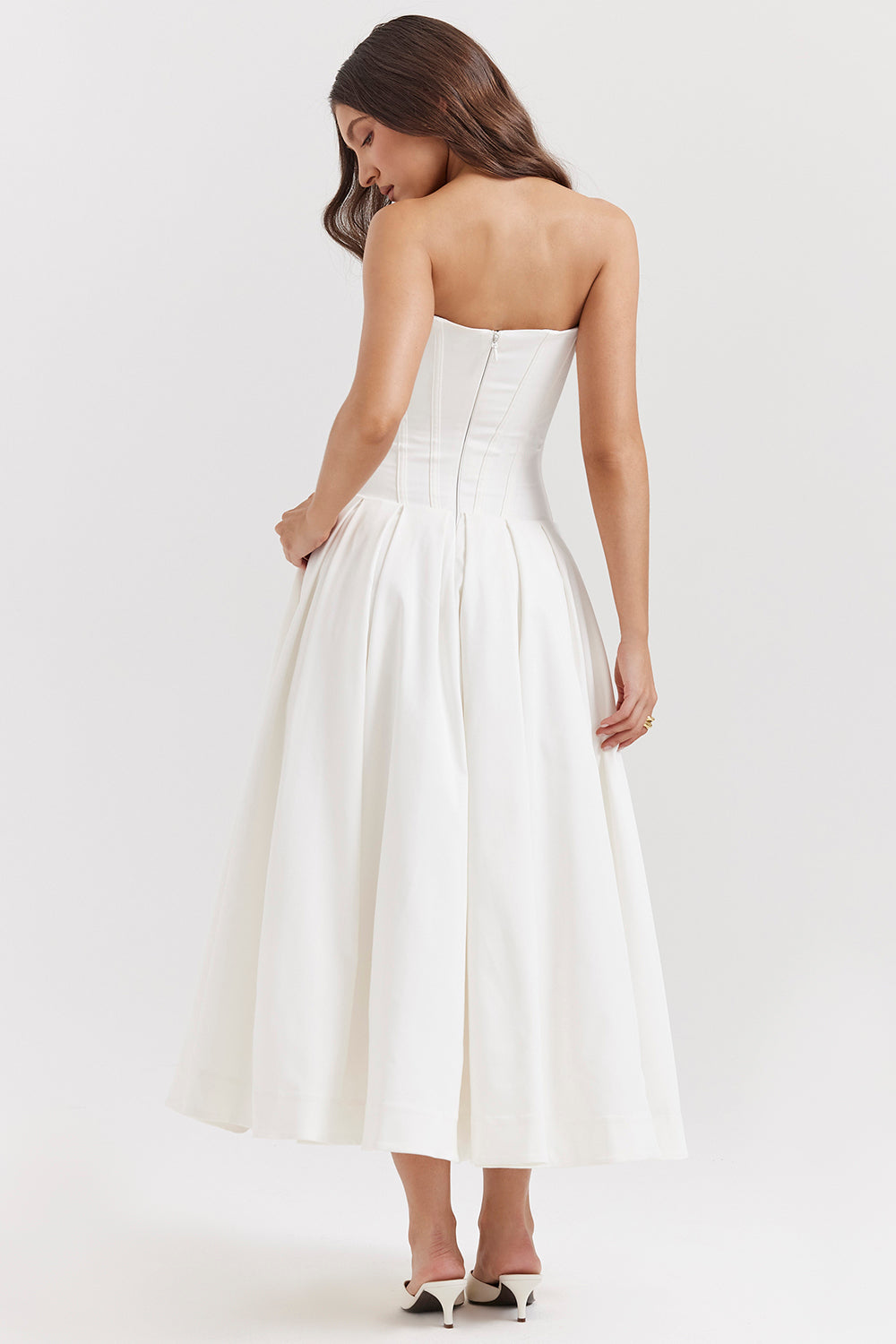 Apolline Robe Mi-Longue Blanc