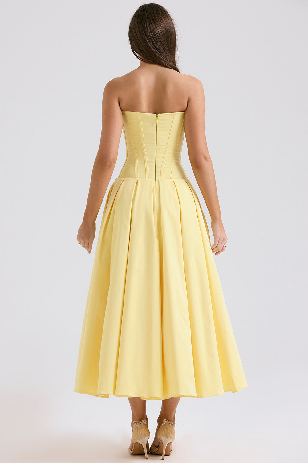 Apolline Robe Mi-Longue Jaune