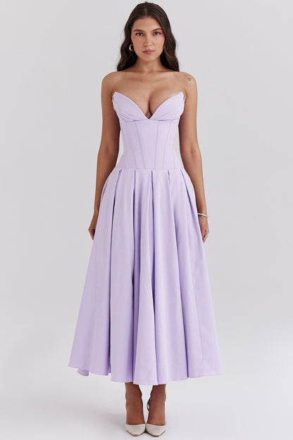 Apolline Robe Mi-Longue Violet