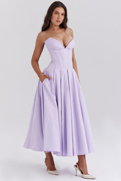 Apolline Robe Mi-Longue Violet