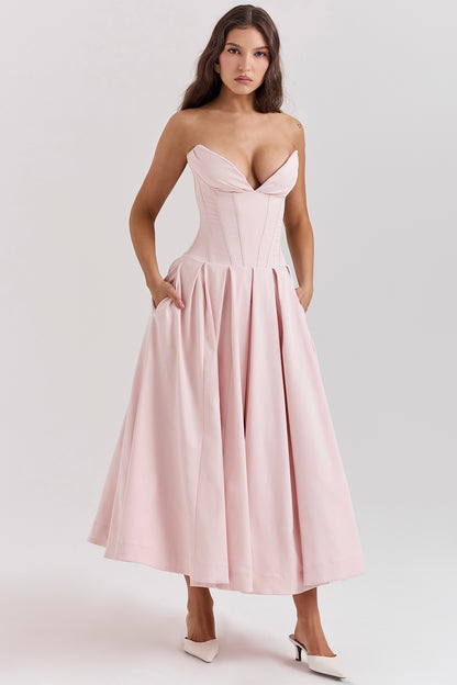 Apolline Robe Mi-Longue Rose