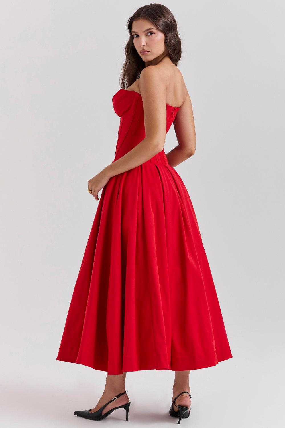 Apolline Robe Mi-Longue Rouge