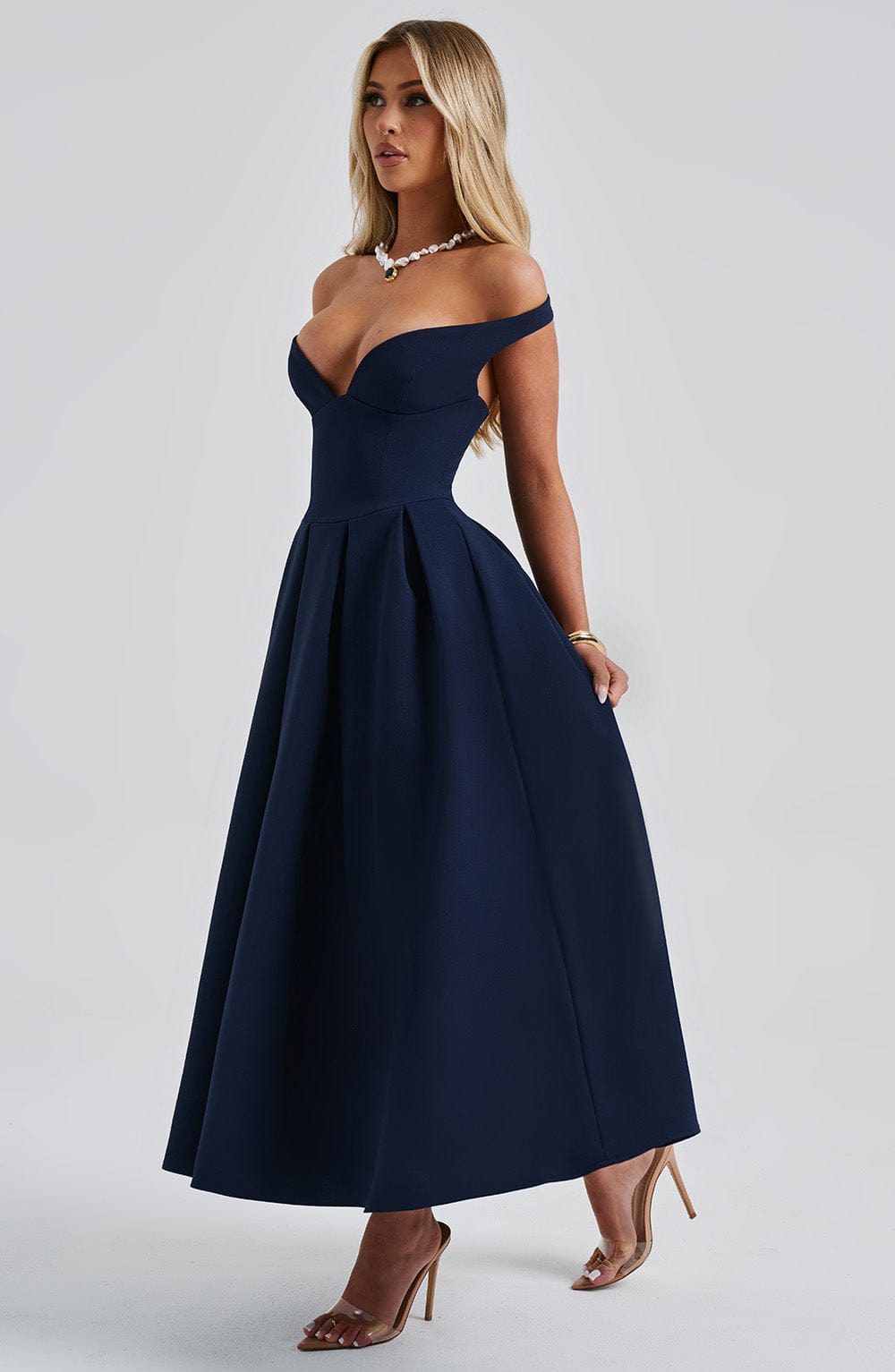 Robe mi-longue Lanetta - Bleu marine